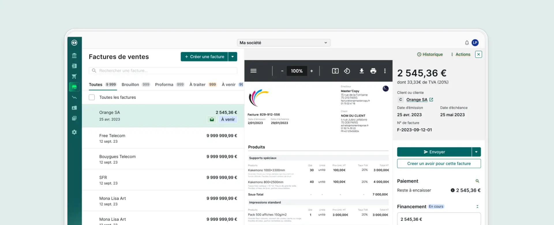 Invoice factoring inside Pennylane